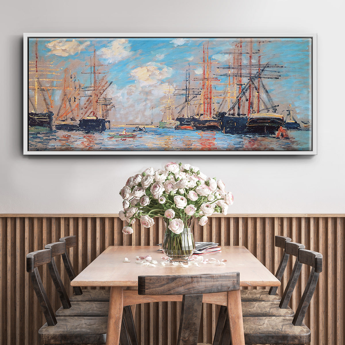 The Sea, Port in Amsterdam, 1874 - Floater Framed Canvas Print