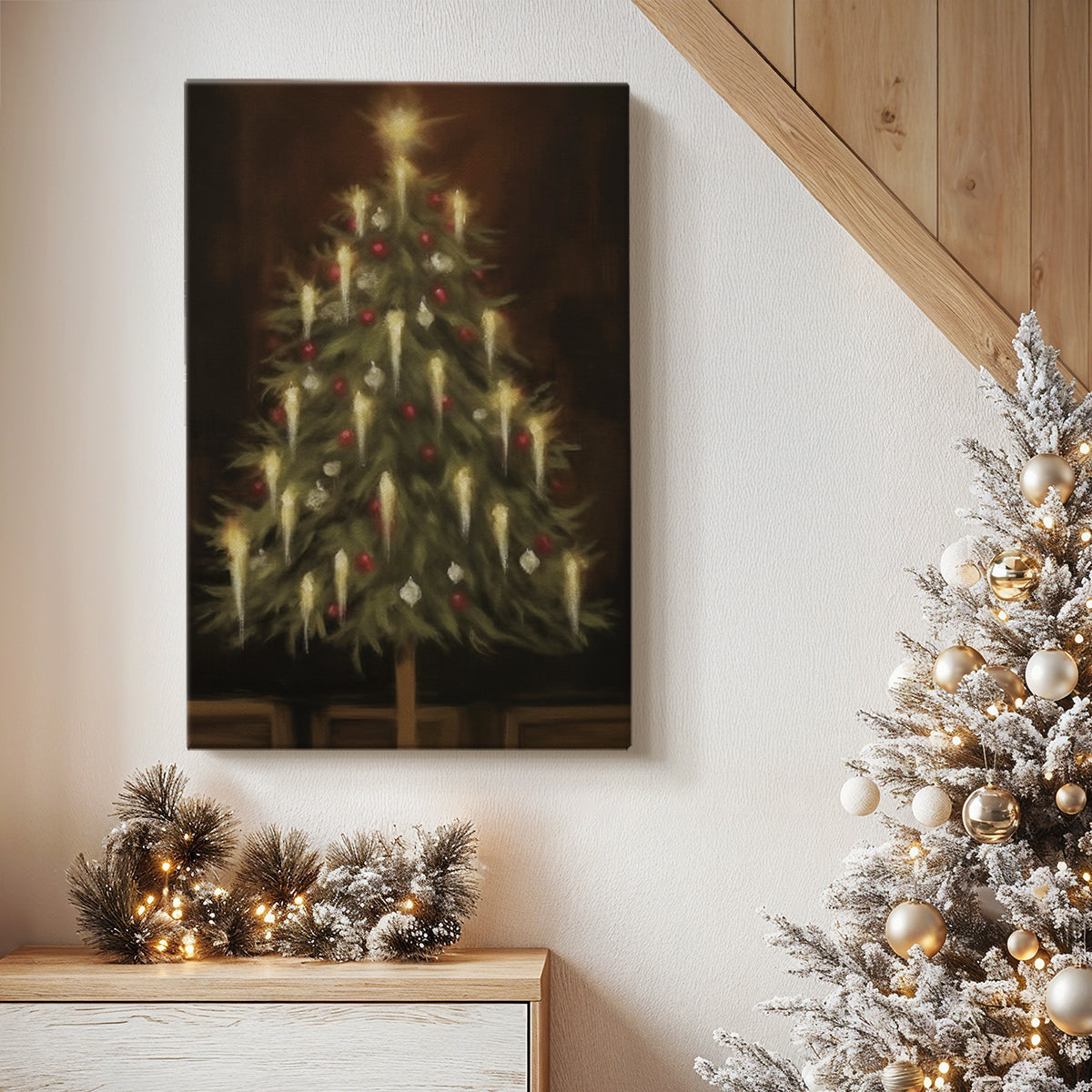 Warm Lantern Hearth at Eve - Canvas Art Print