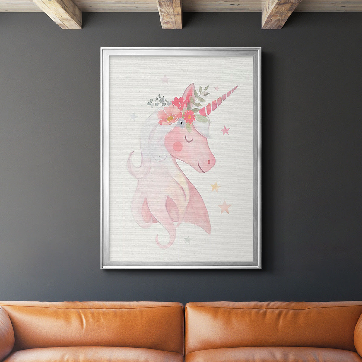 Sweet Unicorn II - Modern Framed Canvas Print