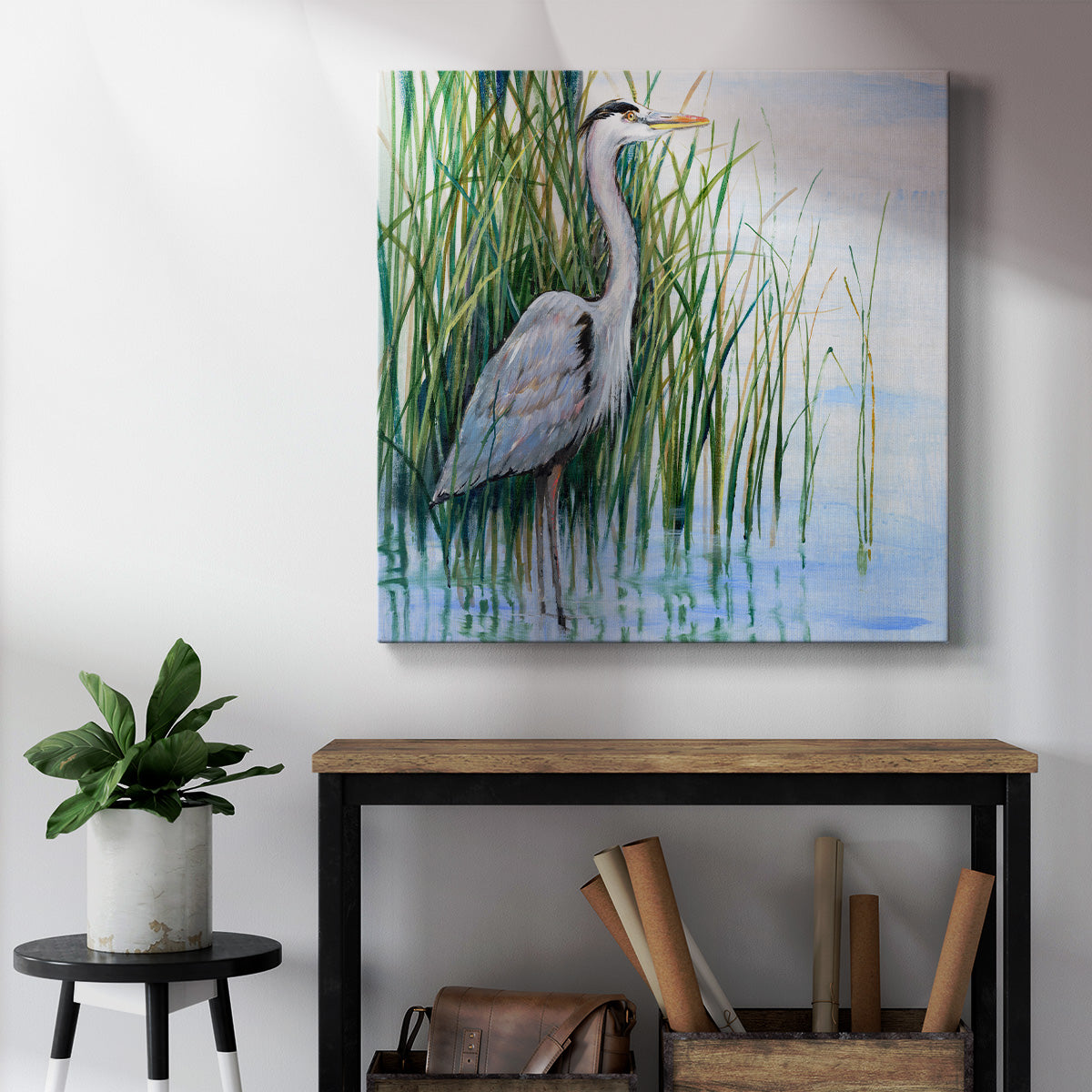 Heron in the Marsh I - Canvas Art Print