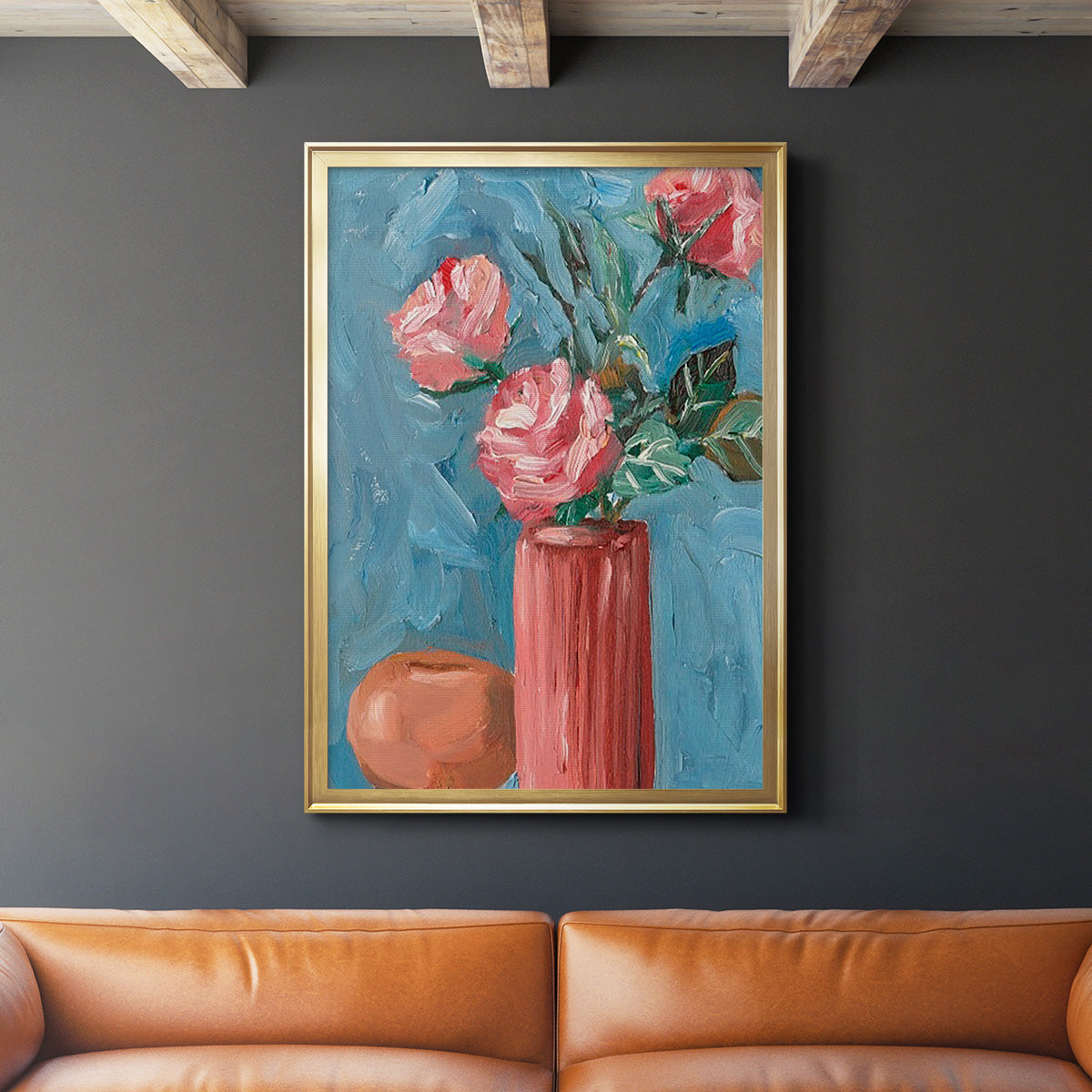 Rosa Blooms II - Modern Framed Canvas Print