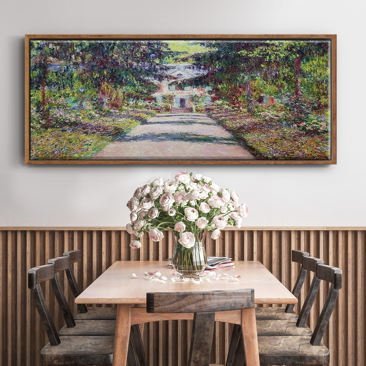Pathway in Monet's Garden at Giverny, 1900 - Floater Framed Canvas Print