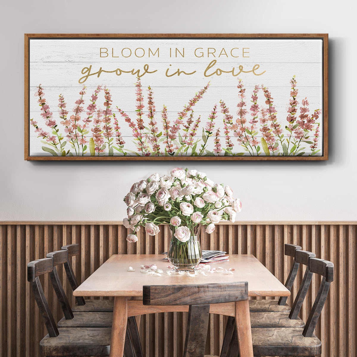 Grow in Love - Floater Framed Canvas Print