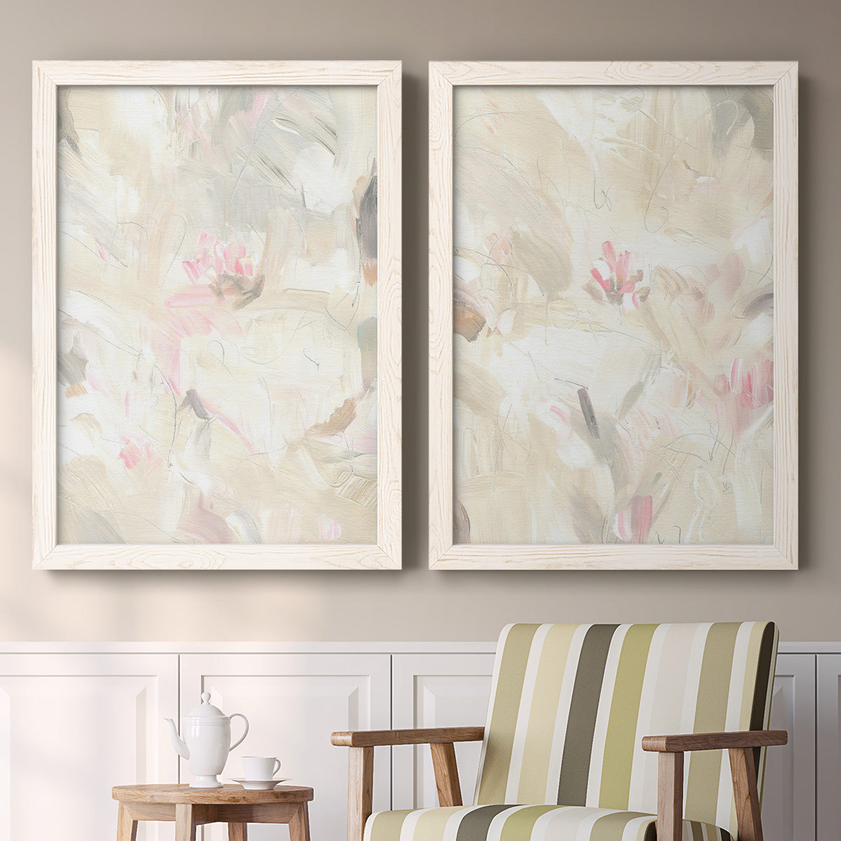 Soft Abstraction I - Premium Framed Canvas 2 Piece Set - Ready to Hang