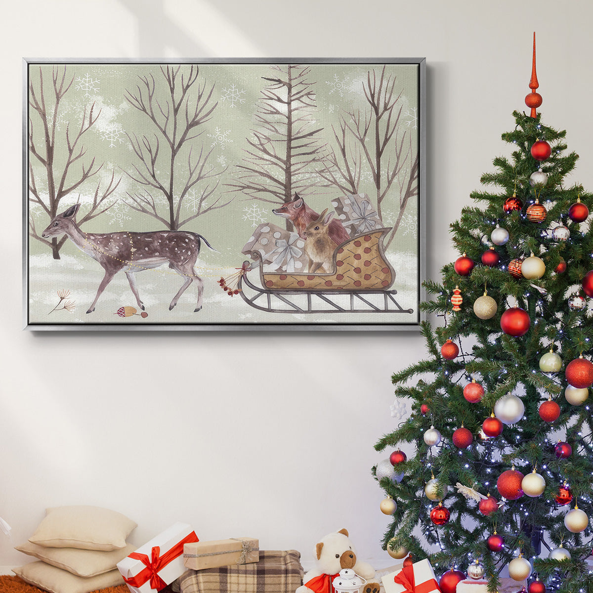 Christmas Time II - Framed Gallery Wrapped Canvas in Floating Frame