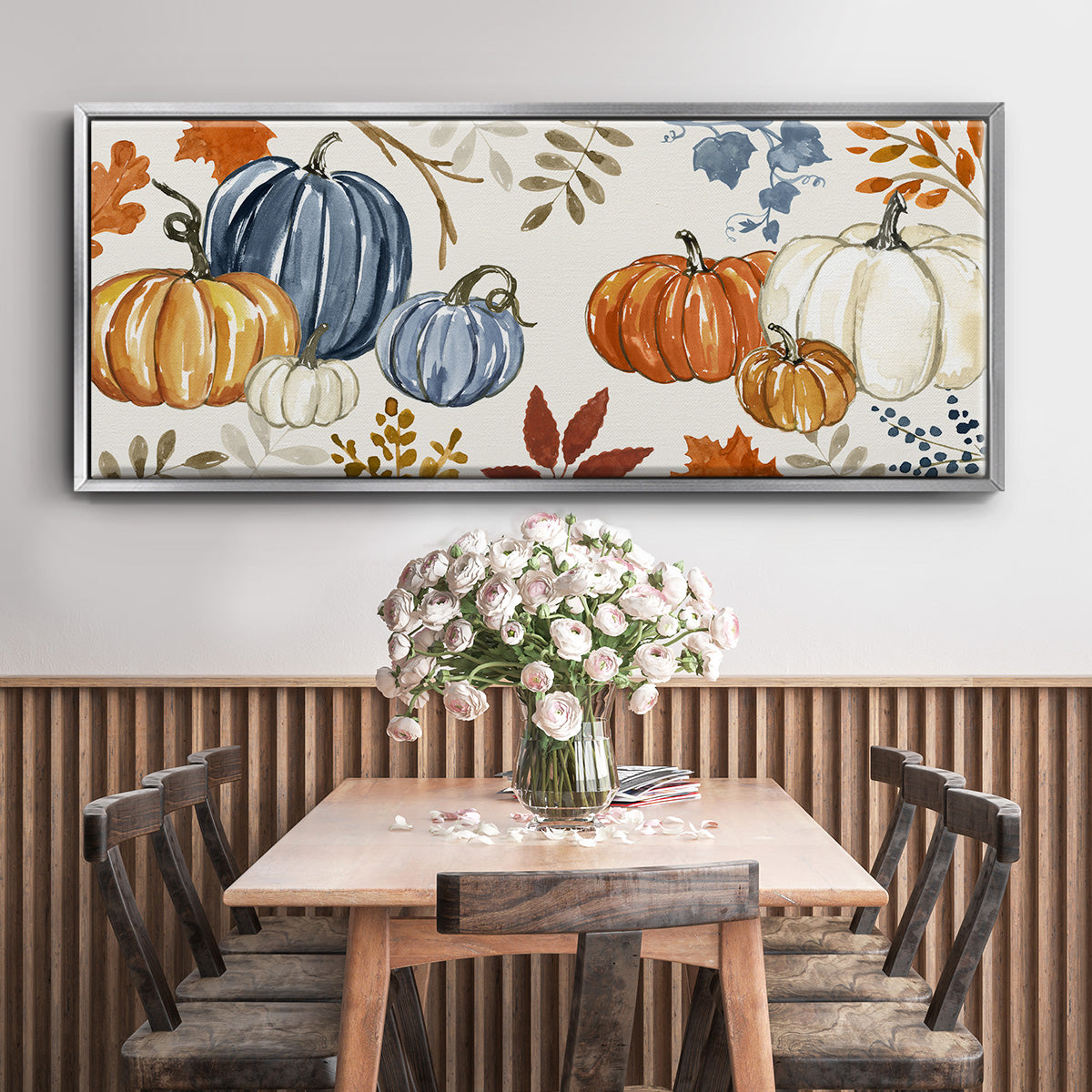 Autumn Pumpkins - Floater Framed Canvas Print