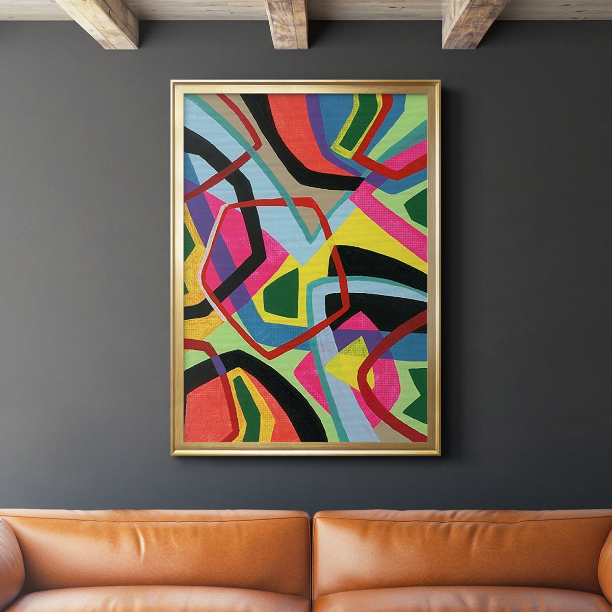 Bold Shape Shift II - Modern Framed Canvas Print