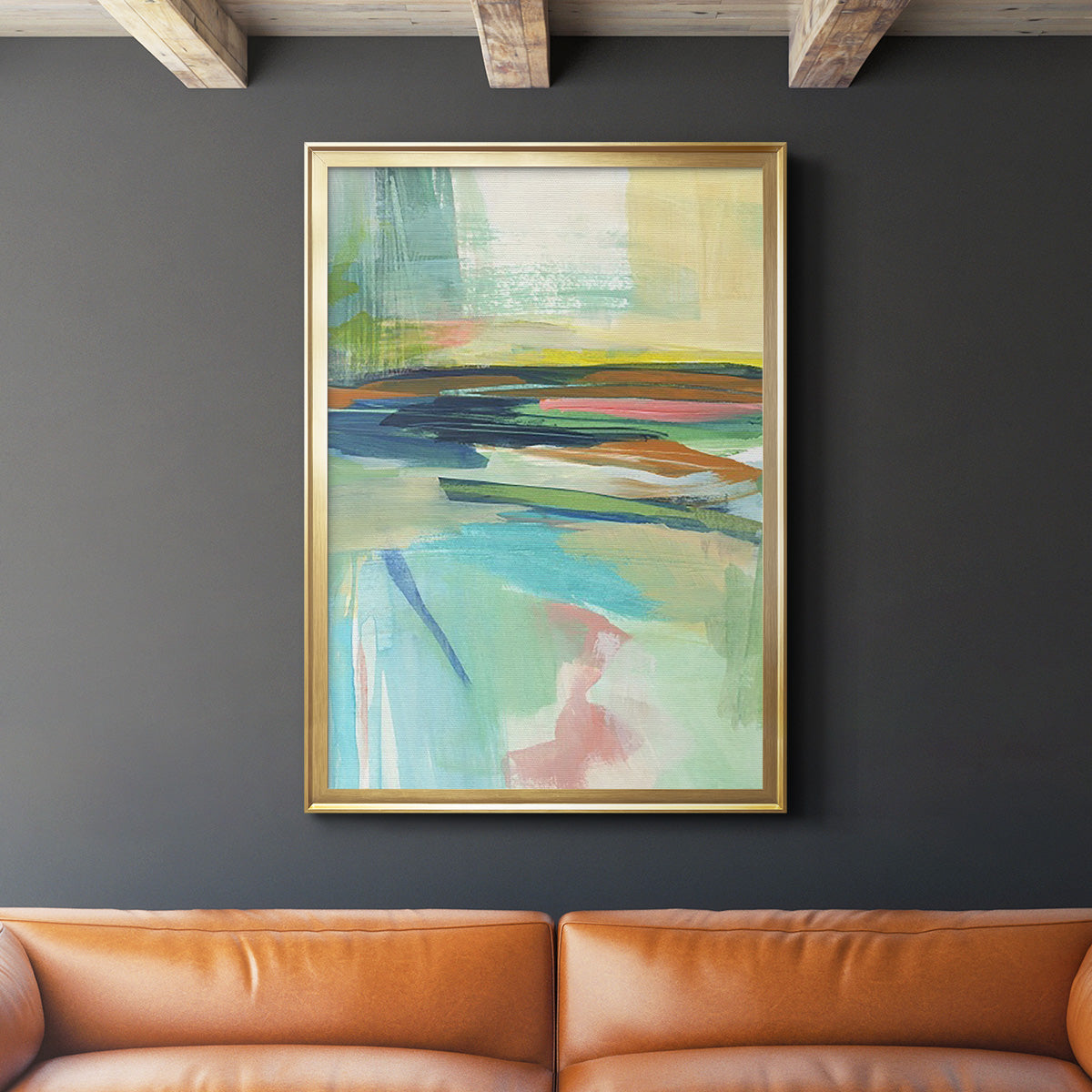 Radiant Horizon II - Modern Framed Canvas Print