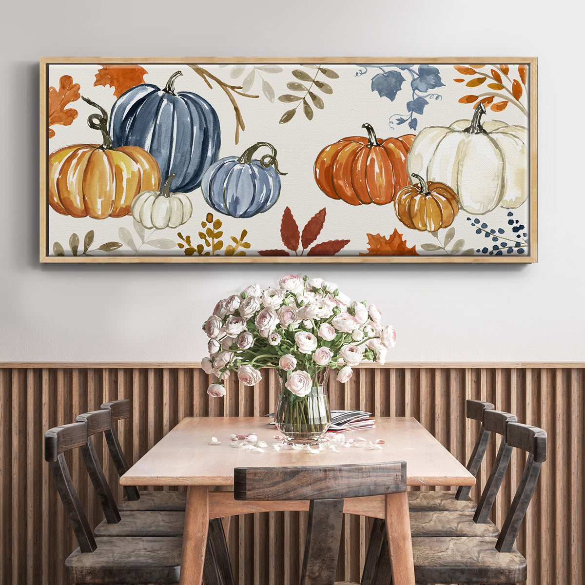 Autumn Pumpkins - Floater Framed Canvas Print
