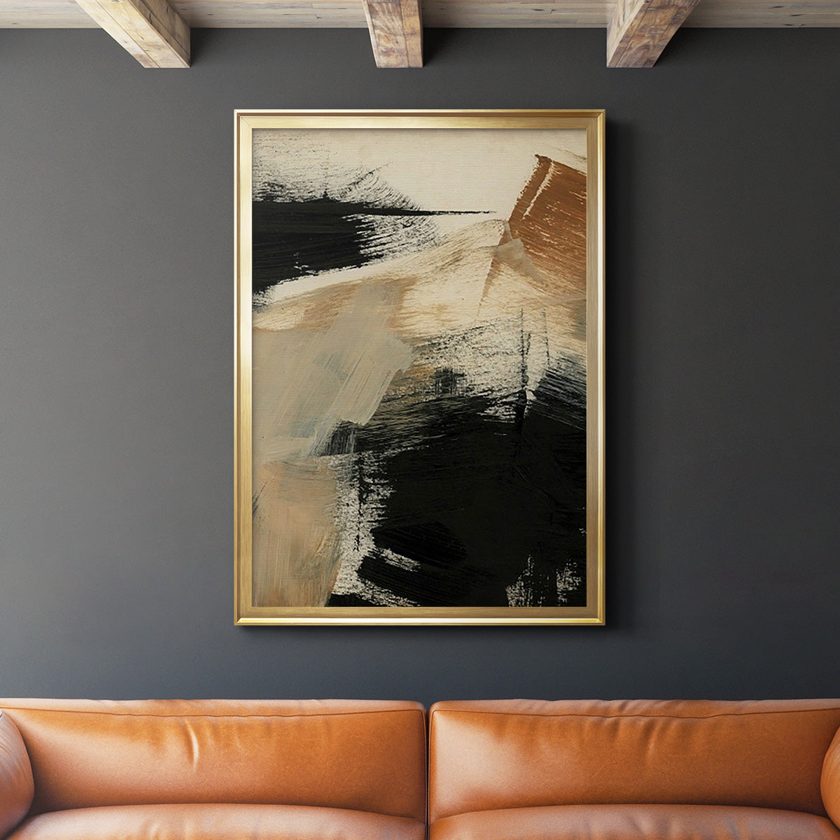 Baked Paintstrokes III - Modern Framed Canvas Print