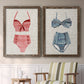 Vintage Swimming III - Premium Framed Canvas 2 Piece Set - Ready to Hang