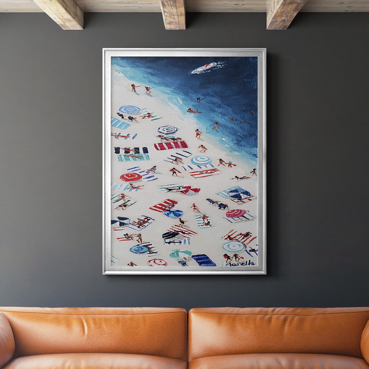 Break out Beach - Modern Framed Canvas Print