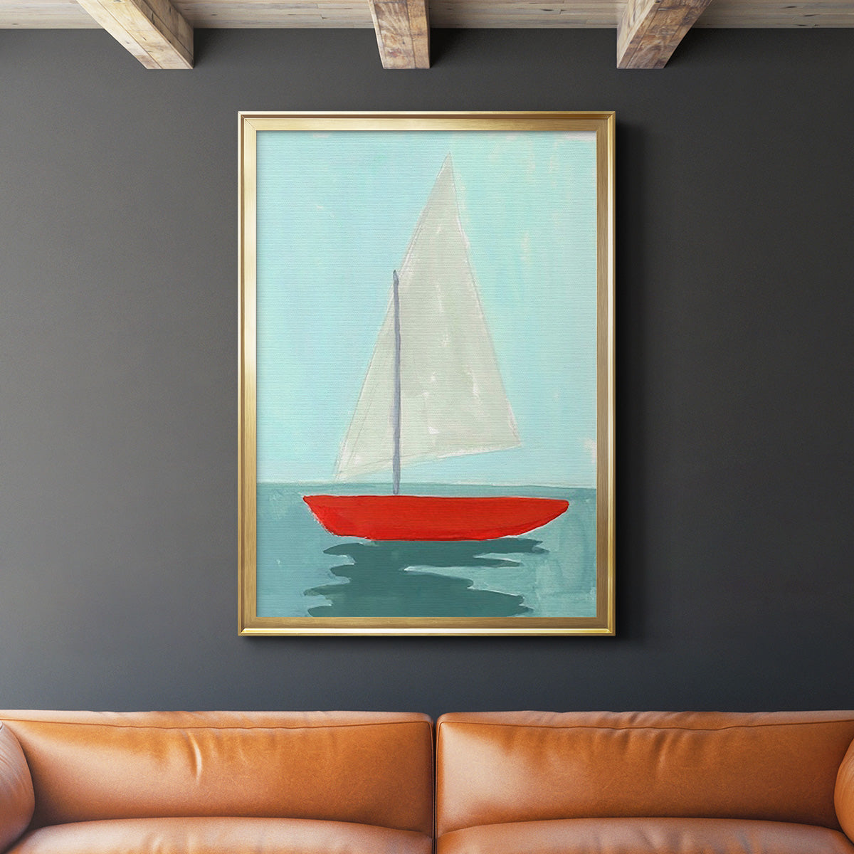 Small Sail II - Modern Framed Canvas Print