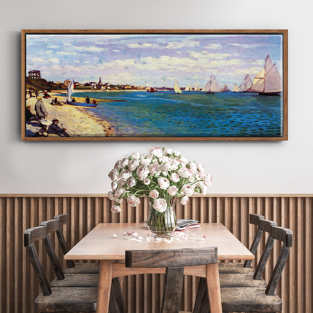 Regatta at Sainte Adresse - Floater Framed Canvas Print