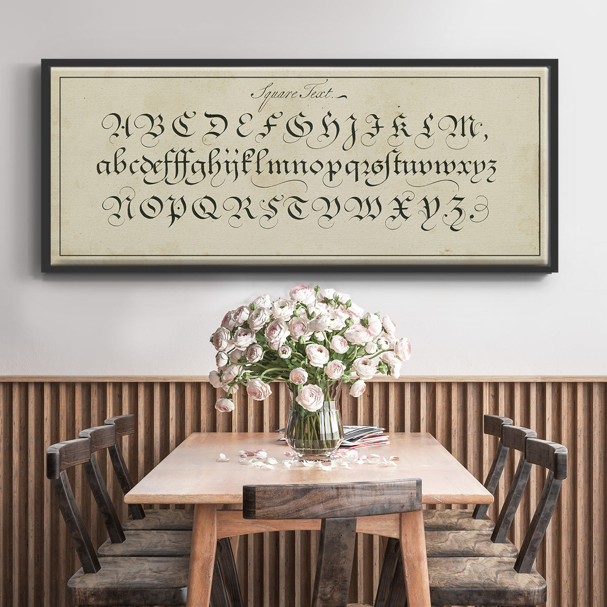 Manuscript Sampler III - Floater Framed Canvas Print