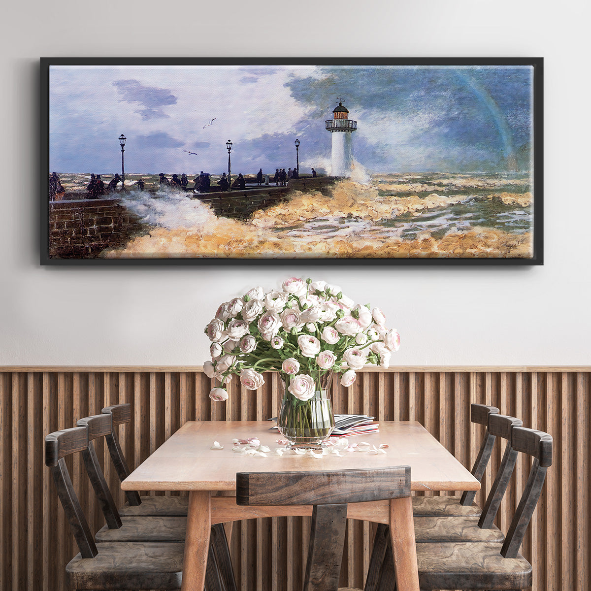 The Jetty at Le Havre, 1868 - Floater Framed Canvas Print
