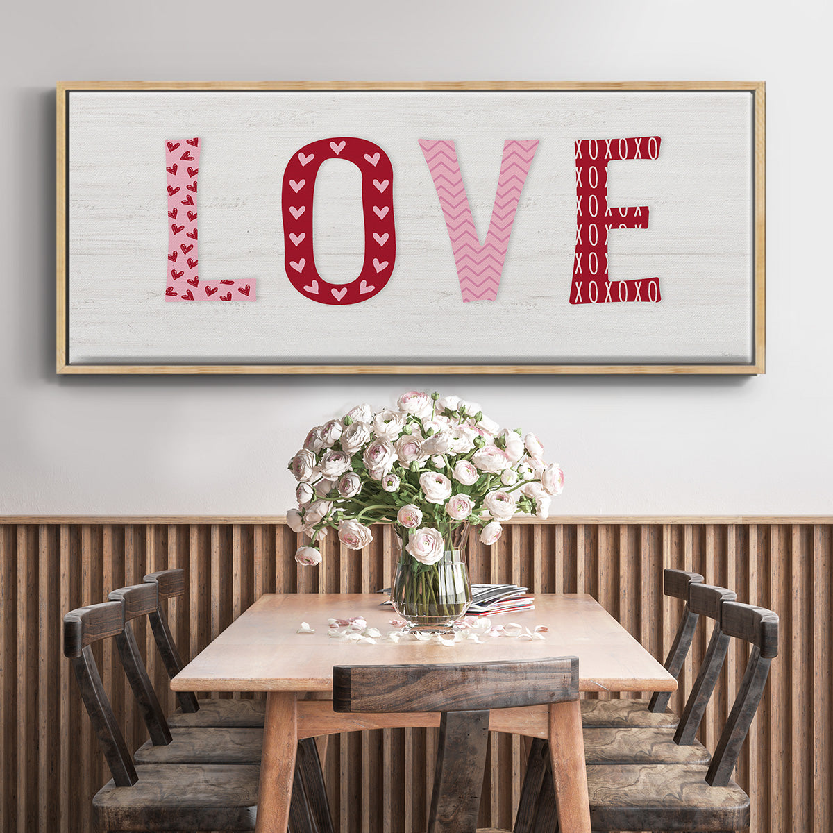 Patterned Love - Floater Framed Canvas Print