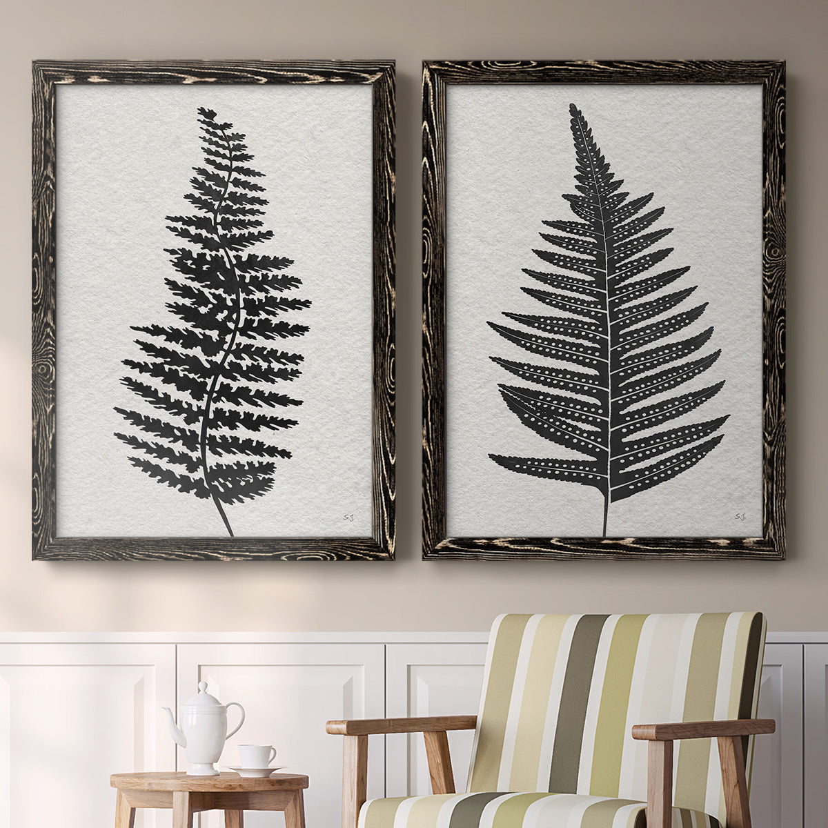 Forest Fern III - Premium Framed Canvas 2 Piece Set - Ready to Hang