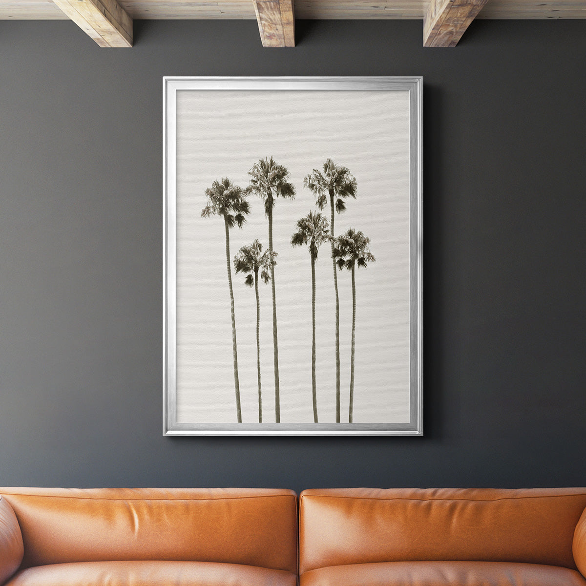 Palm Getaway - Modern Framed Canvas Print