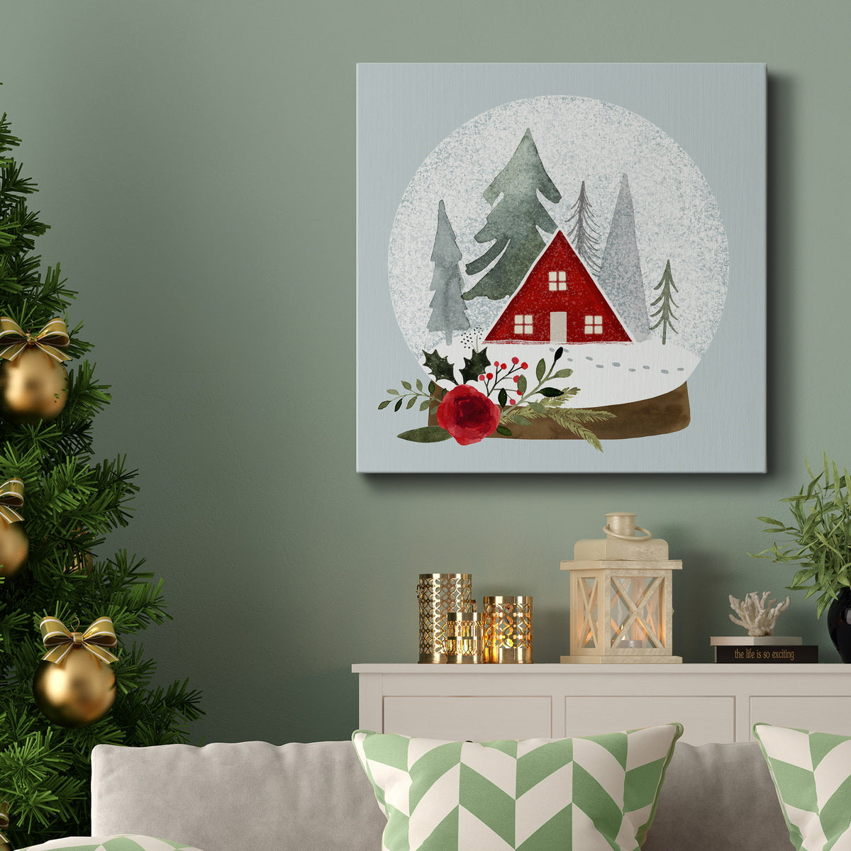 Snow Globe Village II-Premium Gallery Wrapped Canvas - Ready to Hang