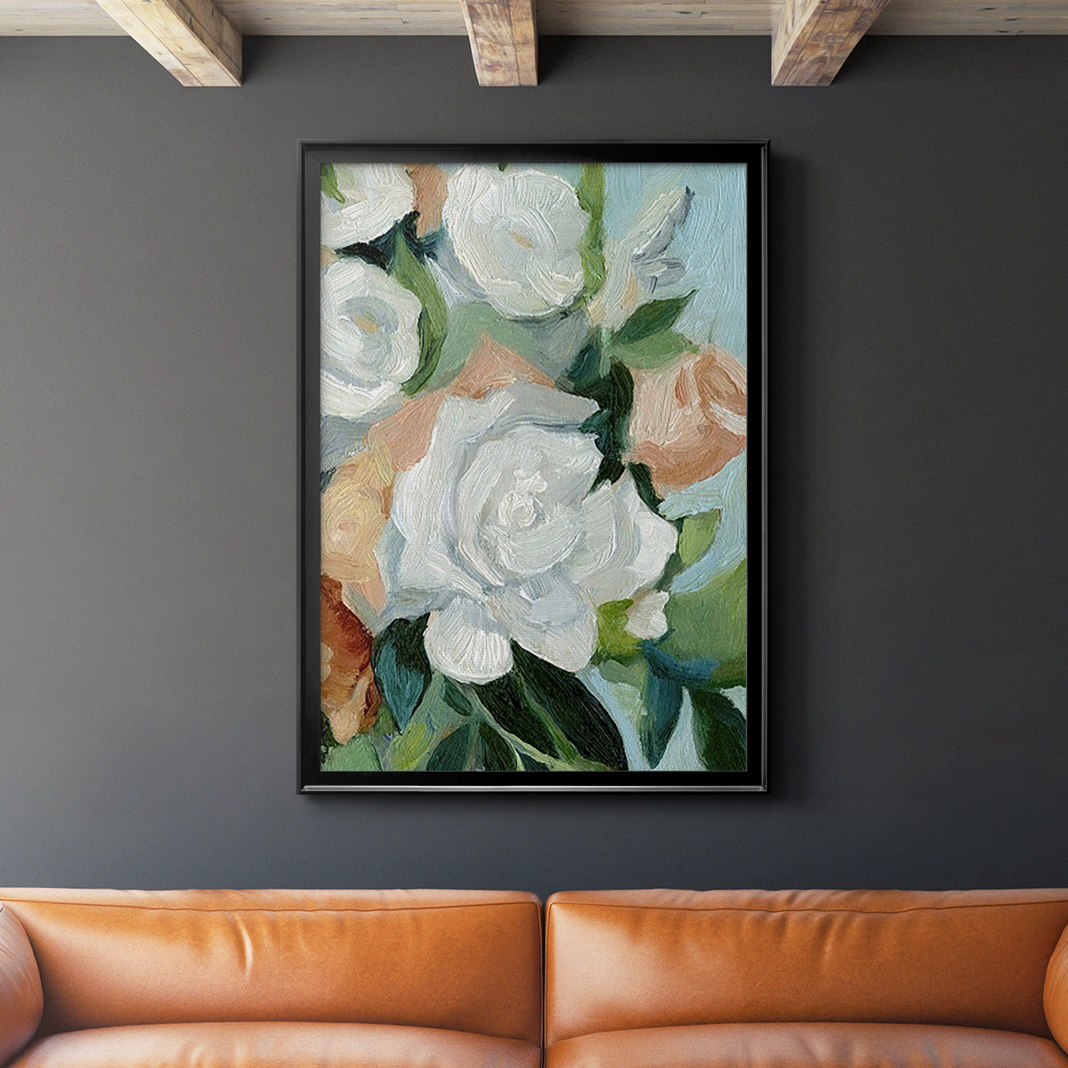 Bouquet Scatter I - Modern Framed Canvas Print