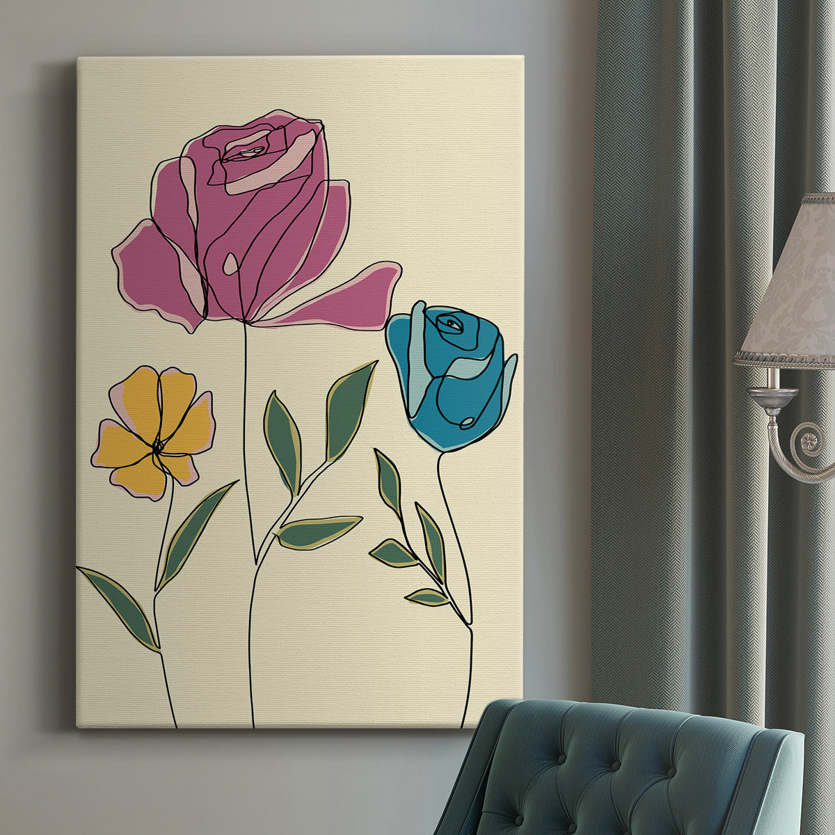 Colored Floral II - Canvas Art Print