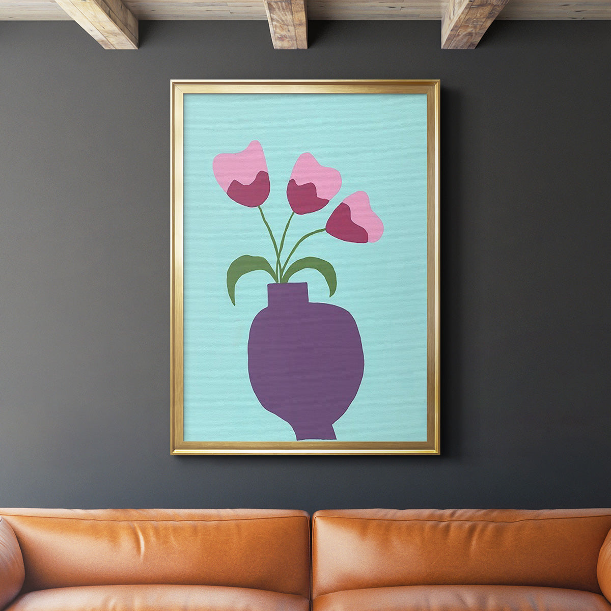 Modern Blooms I - Modern Framed Canvas Print