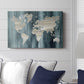 Navy World Map - Canvas Art Print
