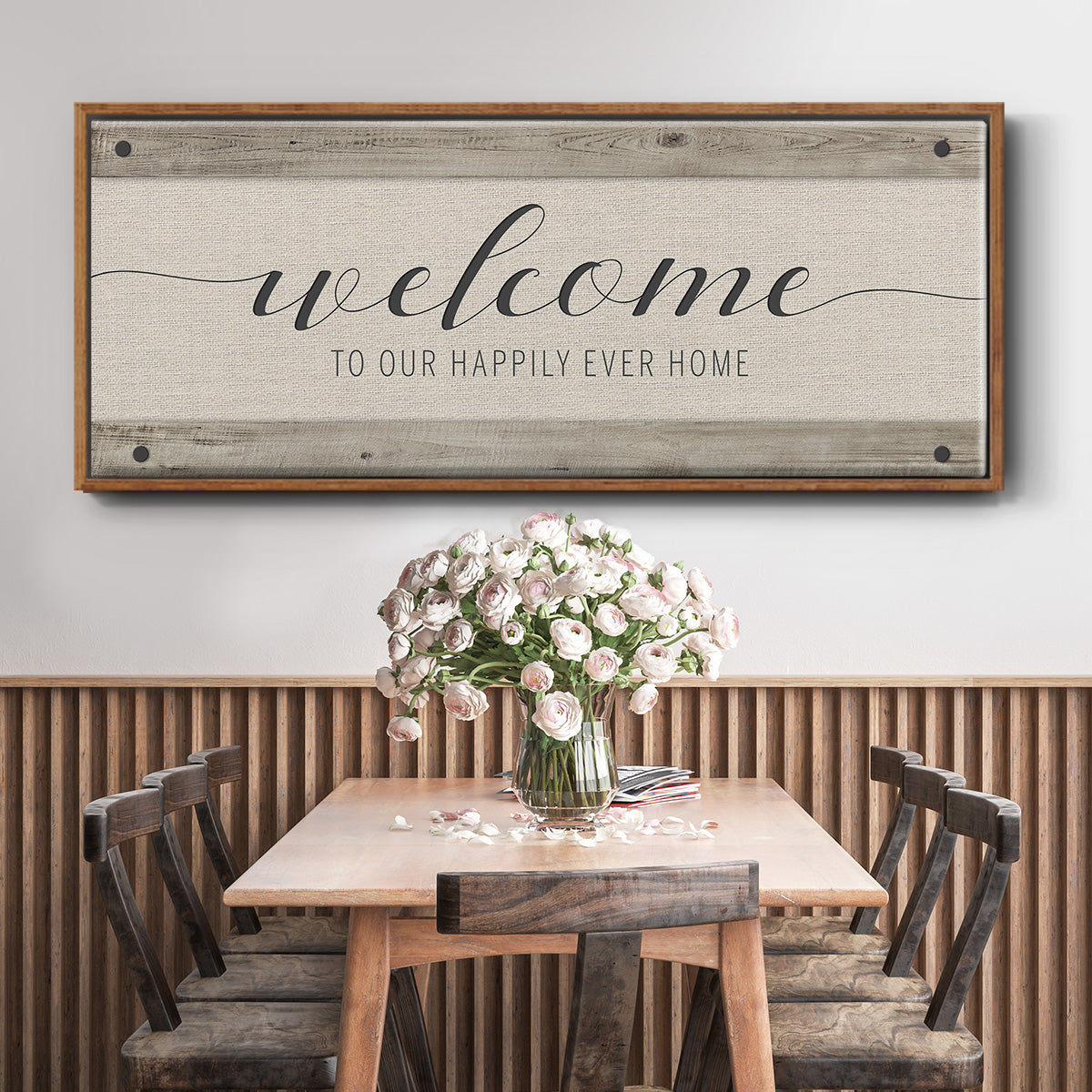 Happily Home - Floater Framed Canvas Print