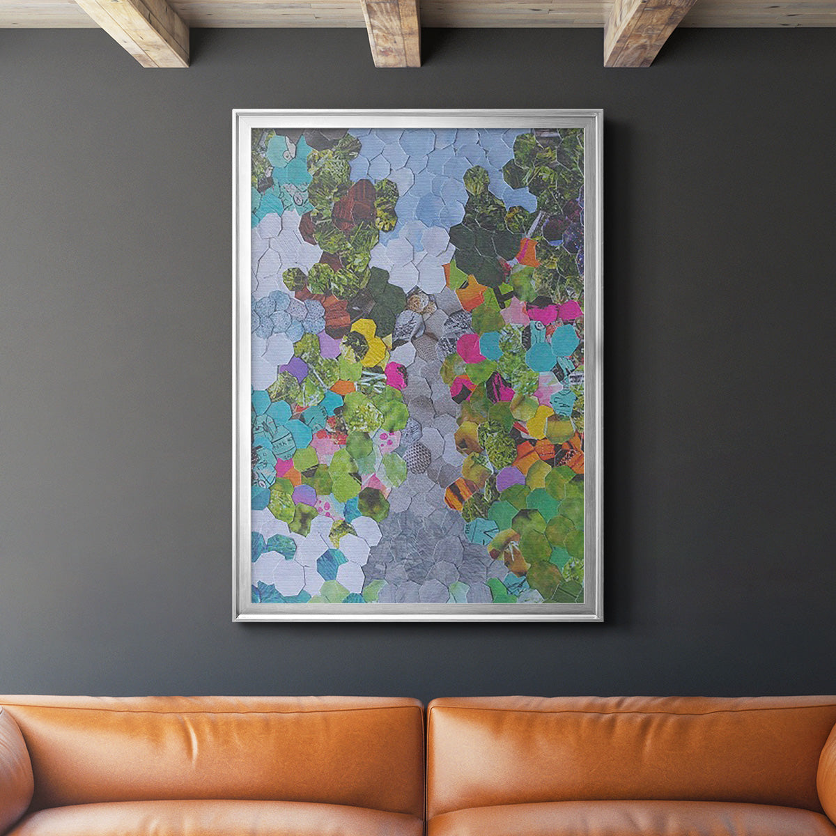 Magenta Garden - Modern Framed Canvas Print