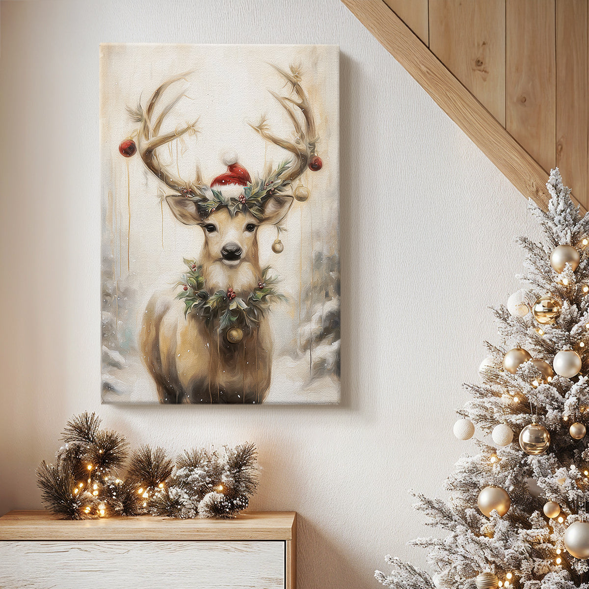 Midnight of Golden Yule - Canvas Art Print