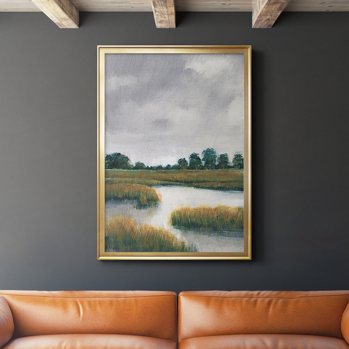 Salt Marshes II - Modern Framed Canvas Print