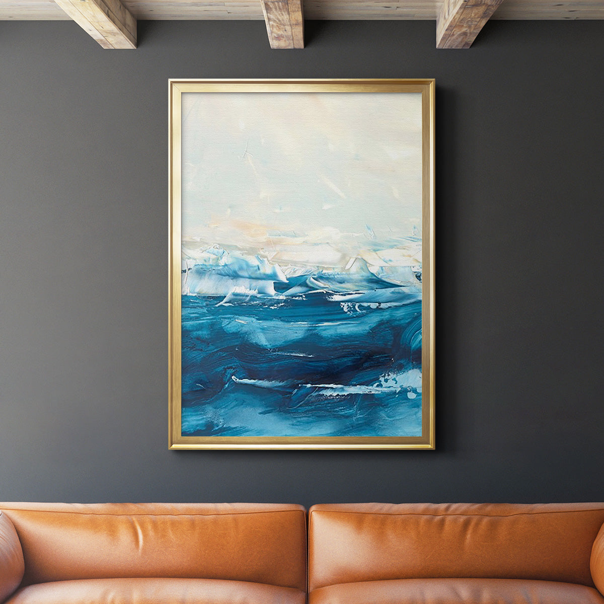 Wave after Wave II - Modern Framed Canvas Print