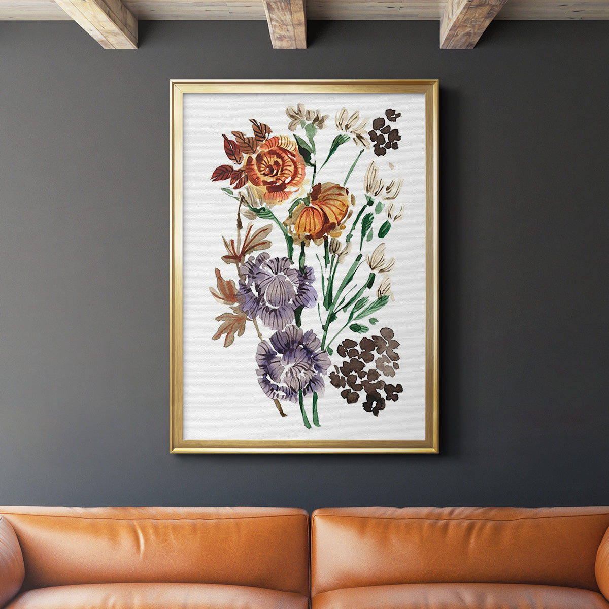 Garden Bouquets I - Modern Framed Canvas Print