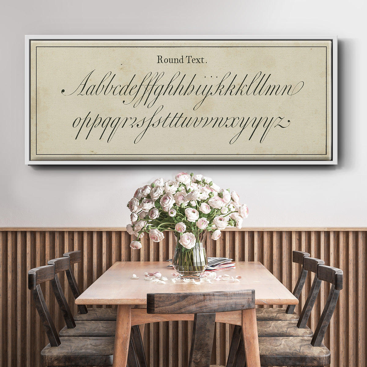 Manuscript Sampler II - Floater Framed Canvas Print