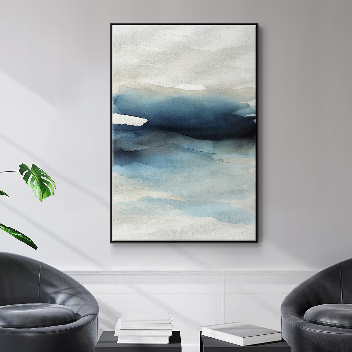 Waves II - Framed Premium Gallery Wrapped Canvas L Frame - Ready to Hang