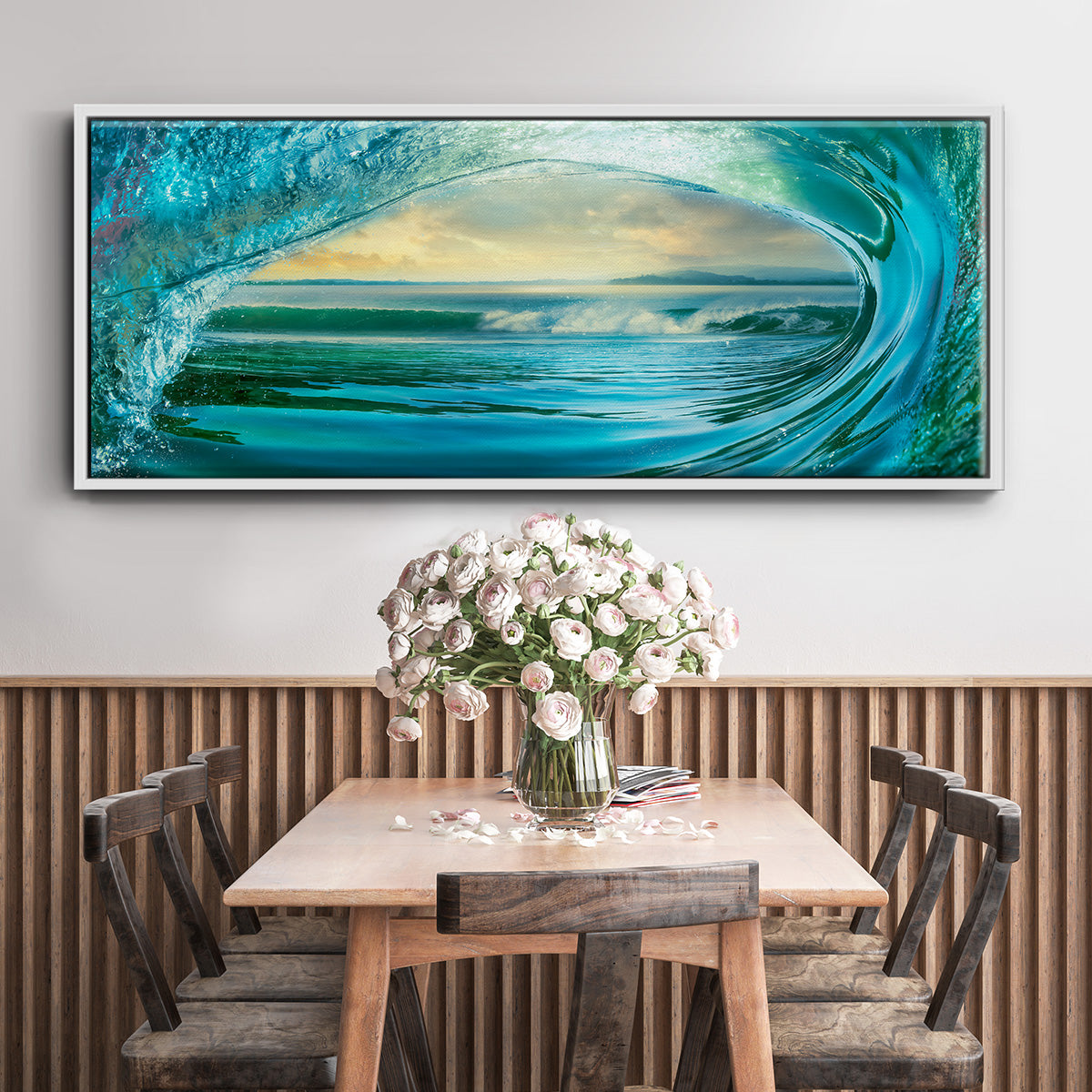 Big Wave - Floater Framed Canvas Print