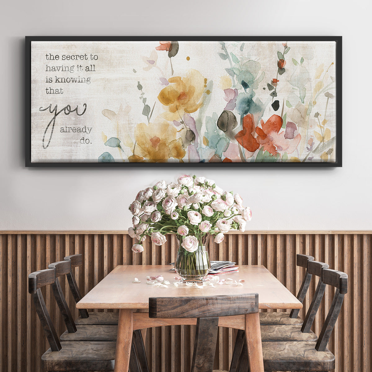 Full Bloom Verse - Floater Framed Canvas Print