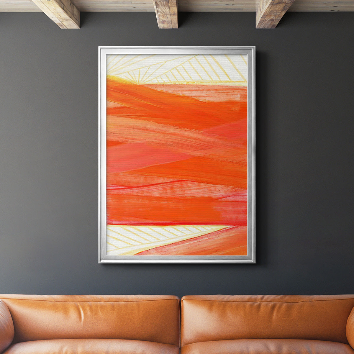 Warm Rays II - Modern Framed Canvas Print