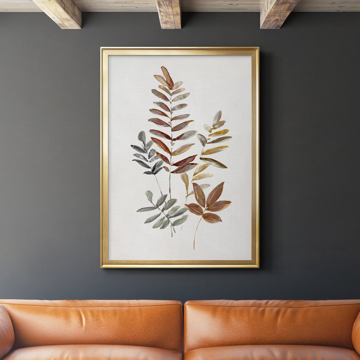 Autumn Leaves I - Modern Framed Canvas Print