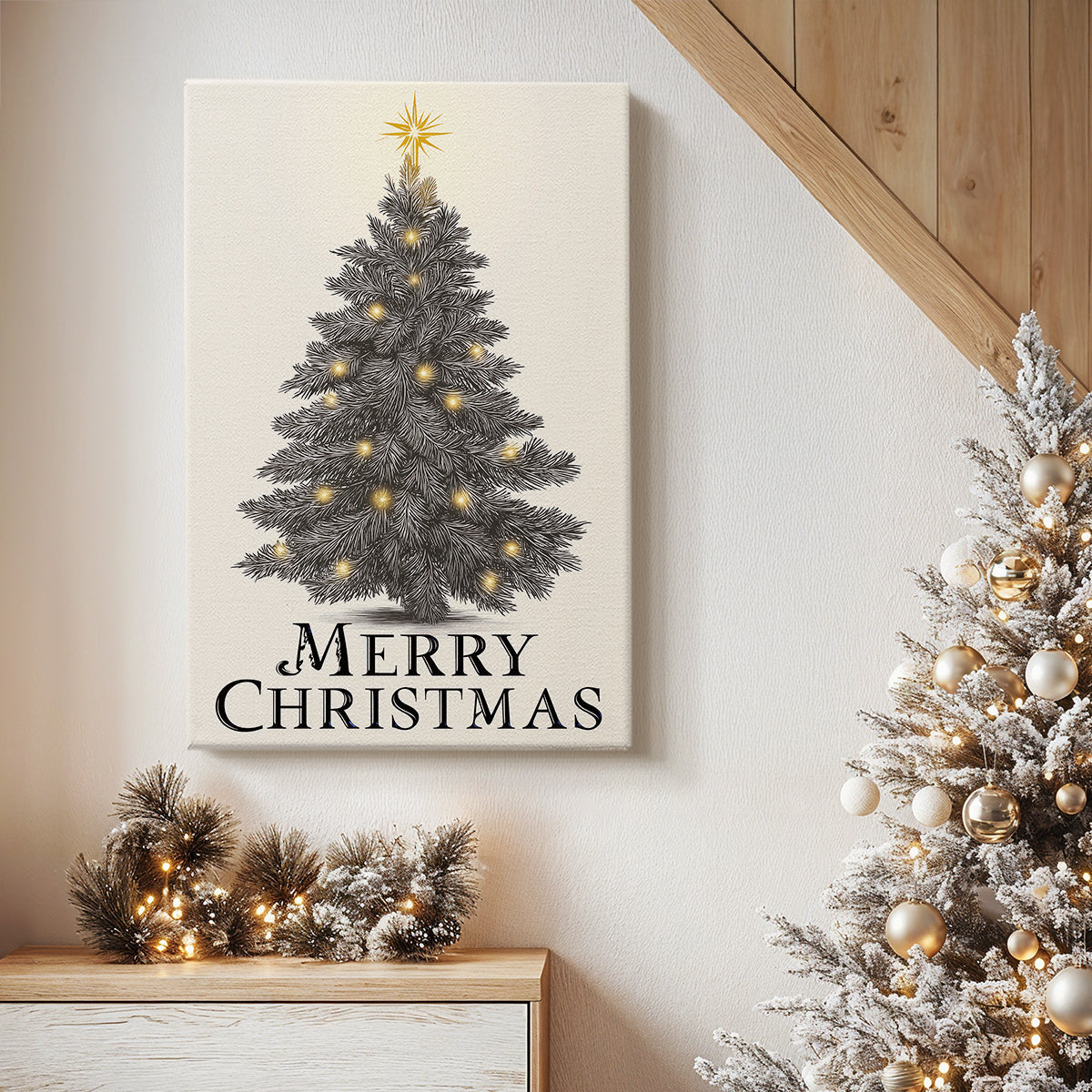 Snowwhite Carol of Evergreen - Canvas Art Print