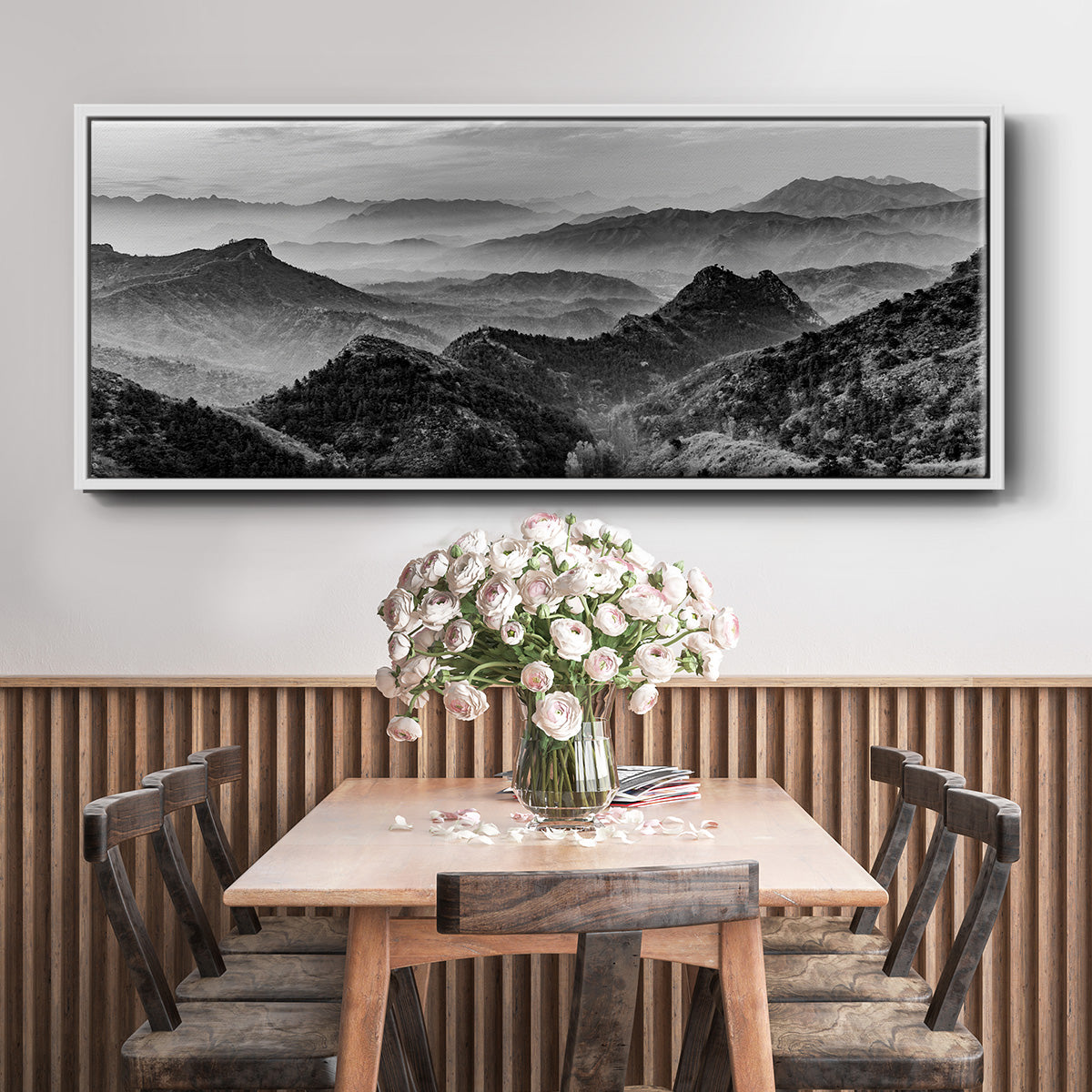 Mountains of the Great Wall - Floater Framed Canvas Print