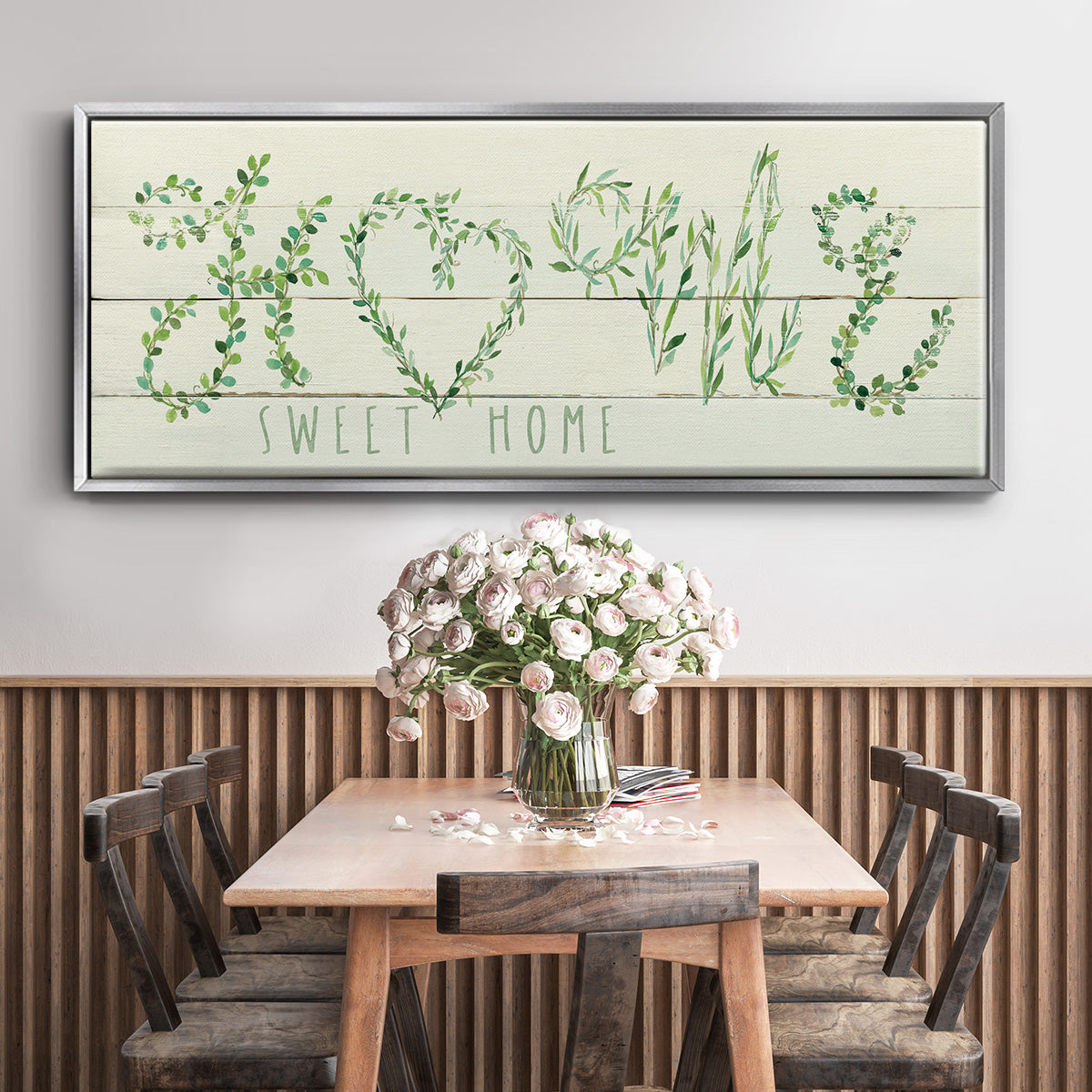 Shiplap Vines Home - Floater Framed Canvas Print
