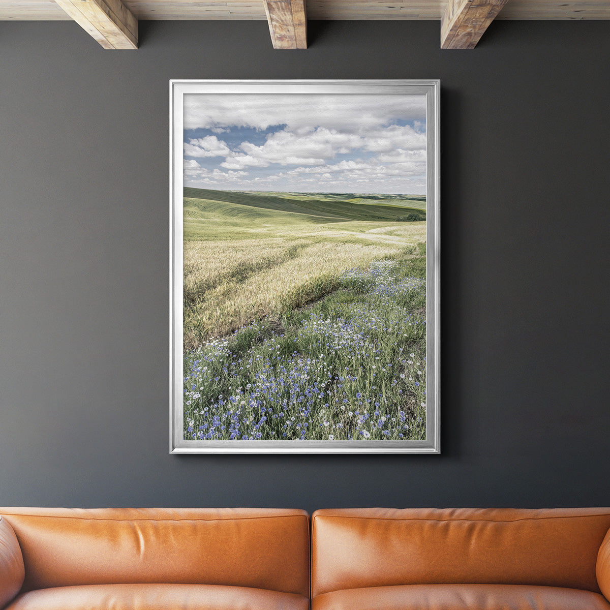 Wildflower Farm - Modern Framed Canvas Print