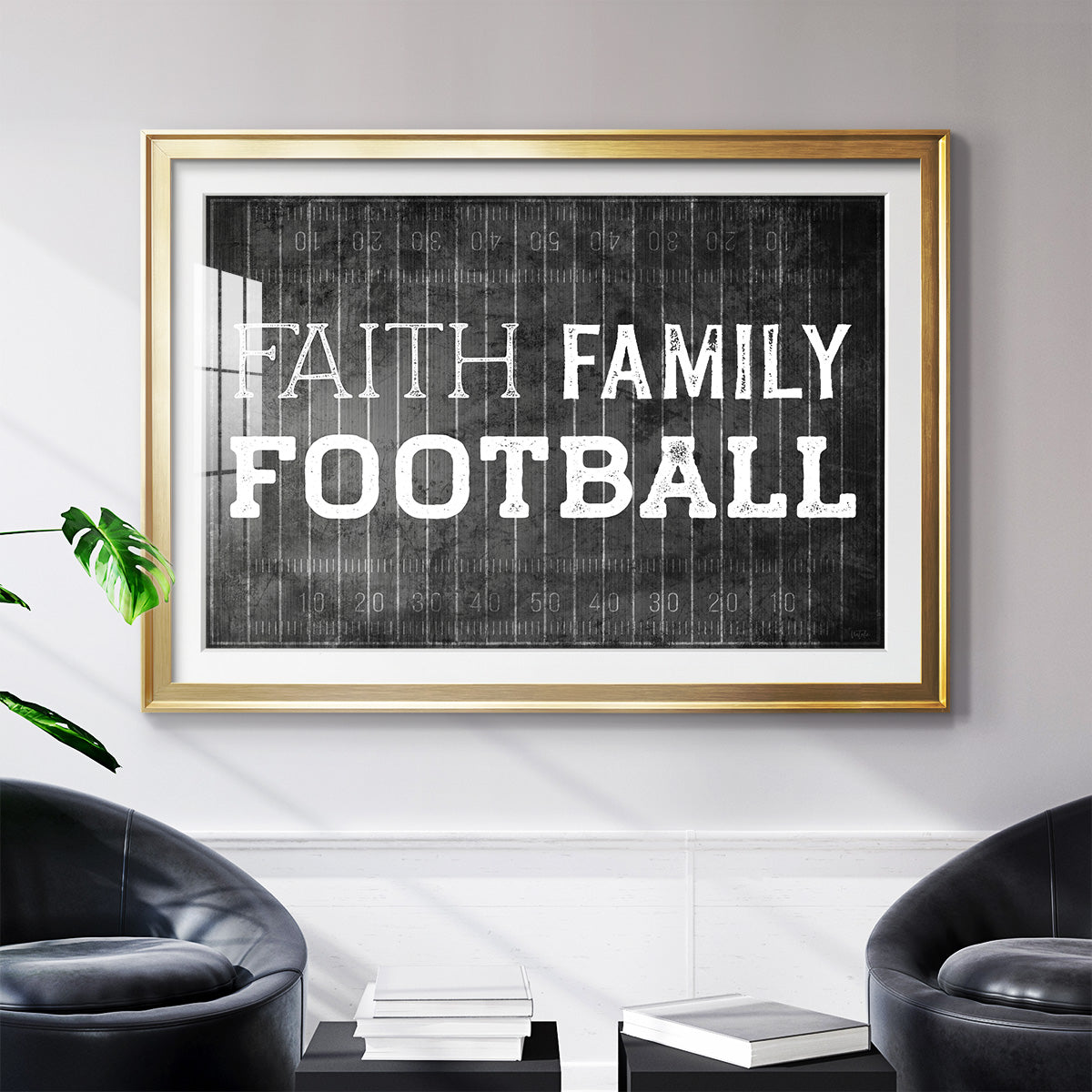 Faith Family Football - Modern Framed Art Print