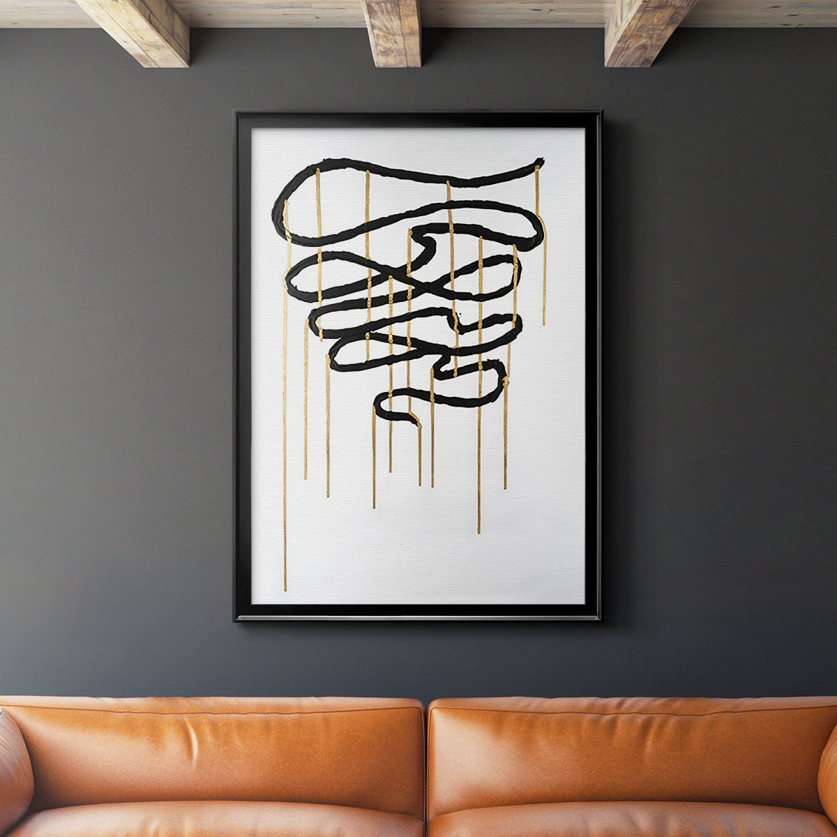 Weeping Ribbon I - Modern Framed Canvas Print