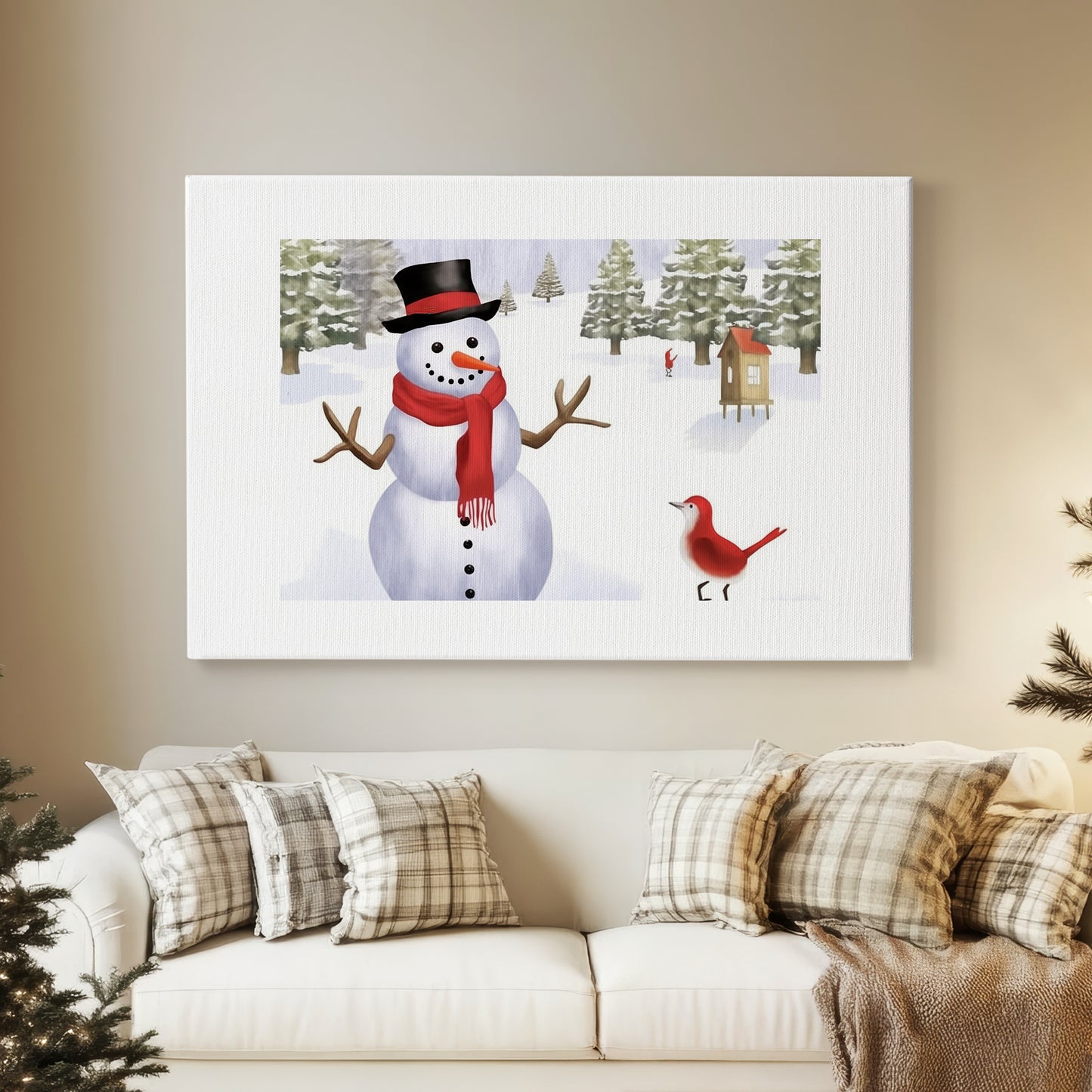 Silver Yule at Midnight - Canvas Art Print