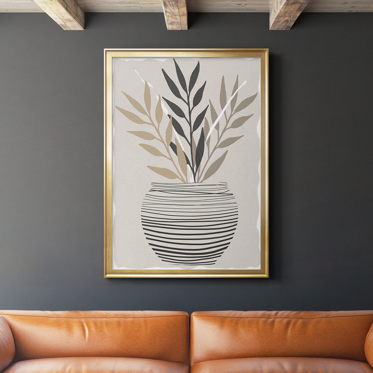 Palm Arrangement I - Modern Framed Canvas Print