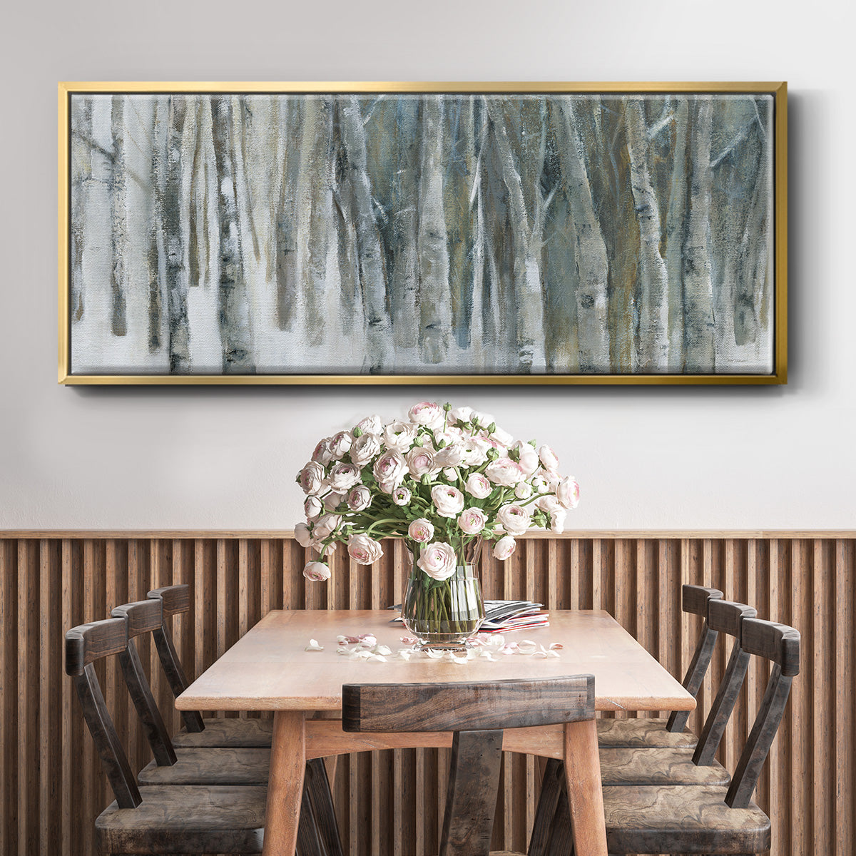Banff Birch Grove - Floater Framed Canvas Print