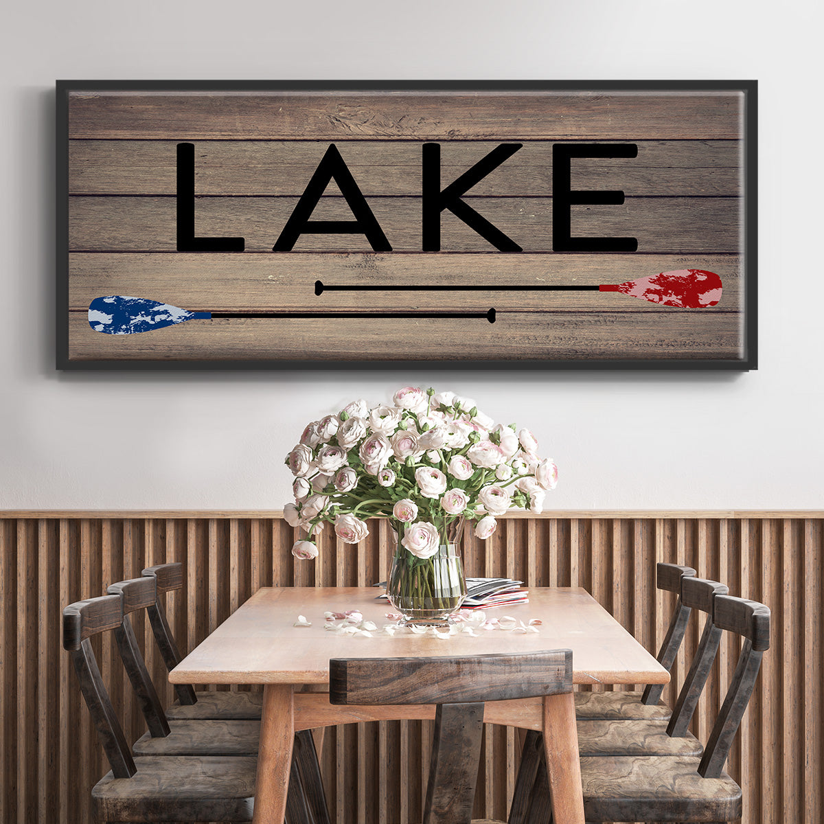 Lake Paddles - Floater Framed Canvas Print